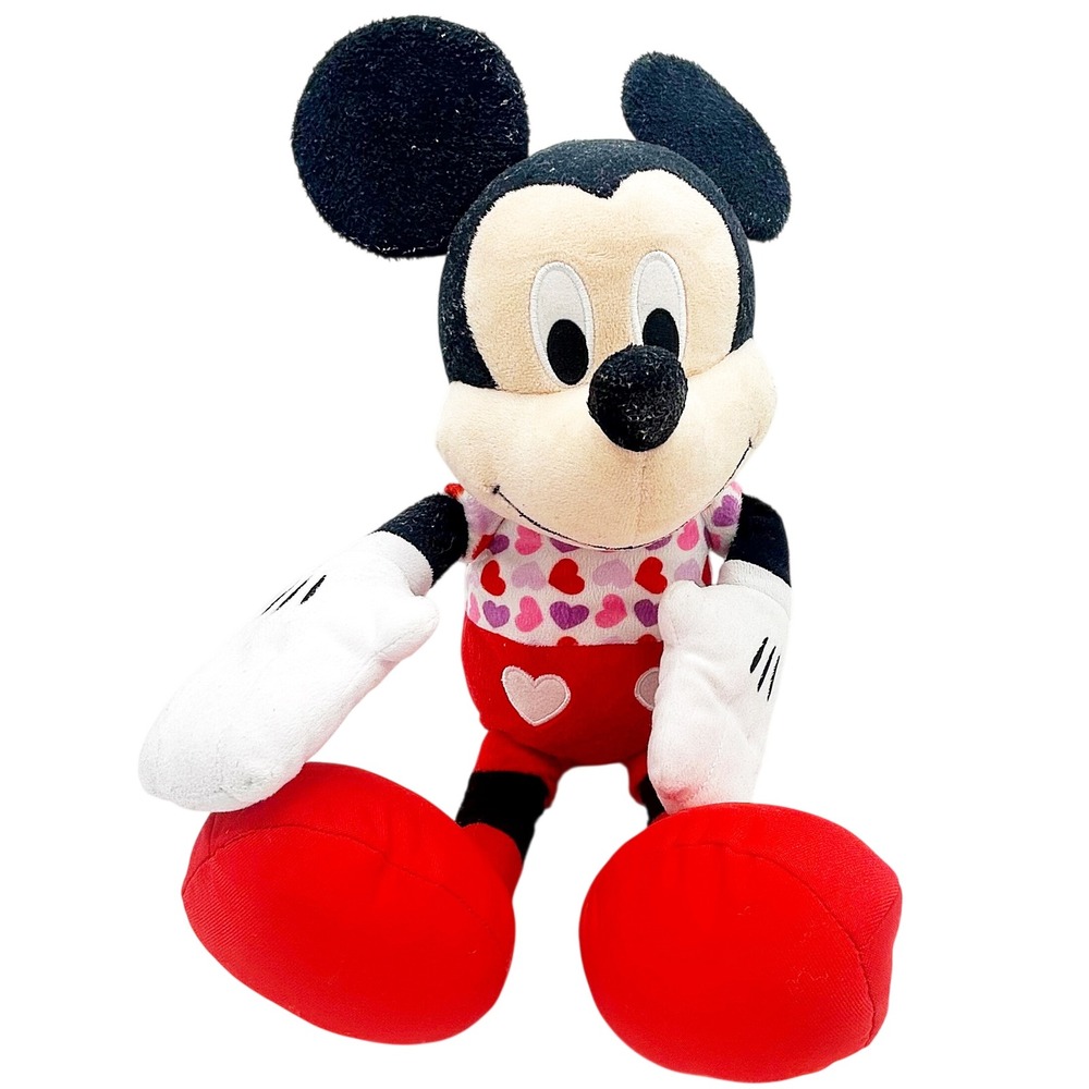 Disney Mickey Mouse‎ Hearts Shirt Valentine's Day 19" Stuffed Animal